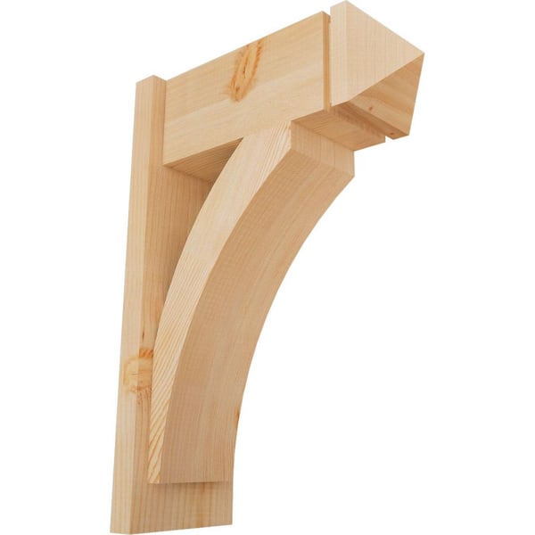 Ekena Millwork 8 in. x 26 in. x 18 in. Douglas Fir Thorton Arts and Crafts Smooth Outlooker