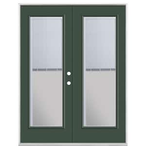 60 in. x 80 in. Conifer Steel Prehung Left-Hand Inswing Mini Blind Patio Door without Brickmold