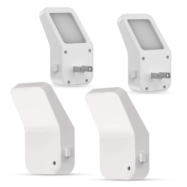 YANSUN 1-Light Plug-In Night Lights – 3-Level Brightness, Dusk to Dawn Sensor, 3000K Soft White for Hallway and Bedroom(4-Pack)