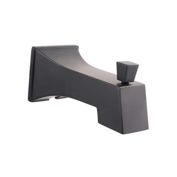 Tub Spout with Diverter 6 in. sq. Bathtub Faucet with Decorative Matte Black Finish