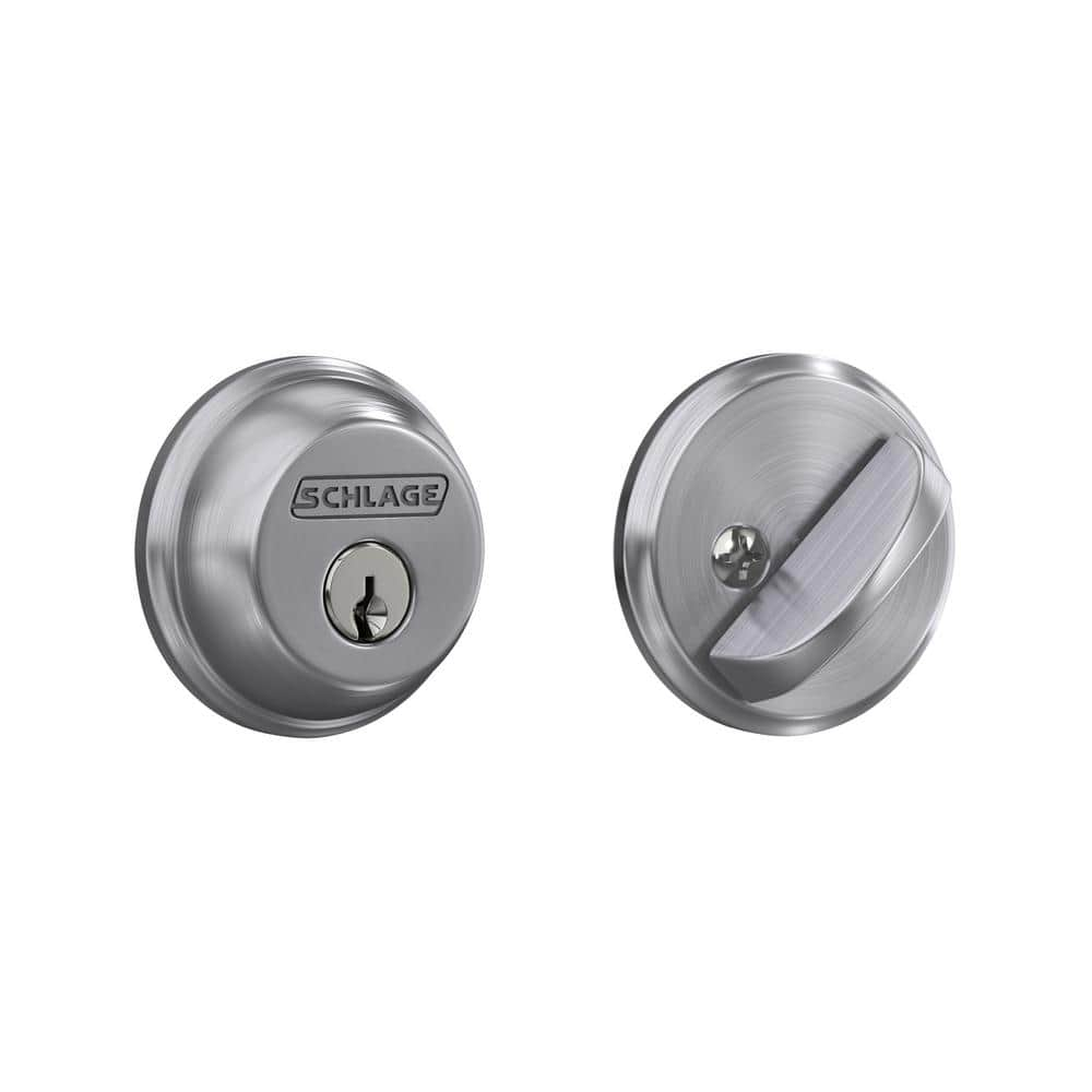 Schlage Satin Chrome Single Cylinder Deadbolt - Light Commercial