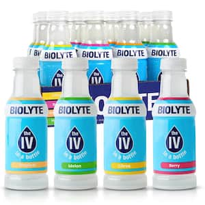 BIOLYTE Hydration Drink, Variety 12-Pack including Citrus, Berry, Tropical, and Melon Flavors