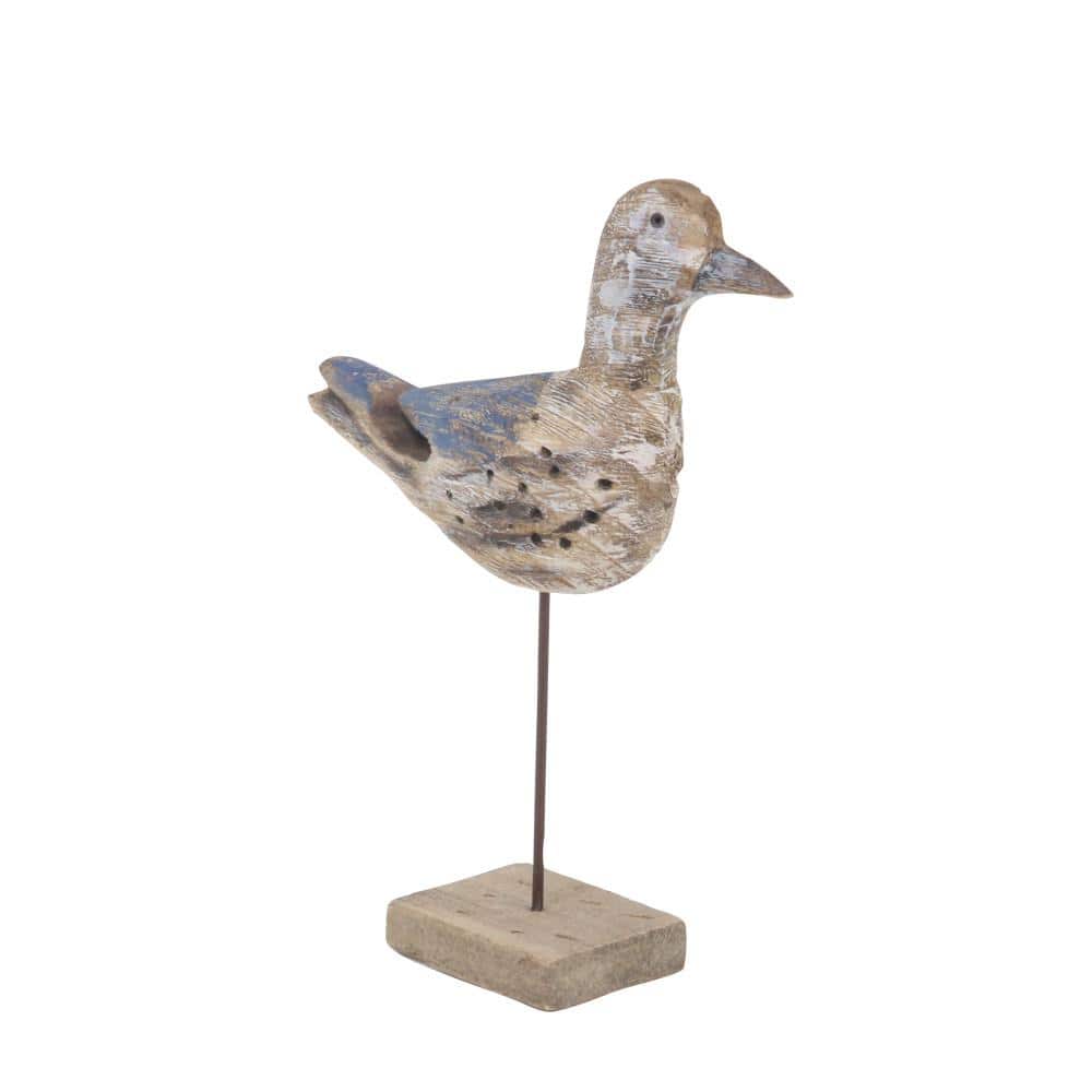 Coastal Charm Distressed Wood Bird Sculptures - Set of 3