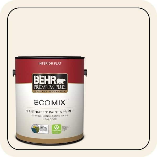 1 gal. #ICC-20 Elegant White Flat EcoMix Plant-Based Interior Paint & Primer