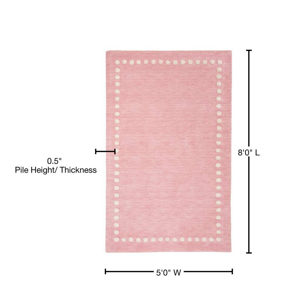 Hand-tufted Enchanted Garden Pink Wool Kids Rug - 5' x 8'