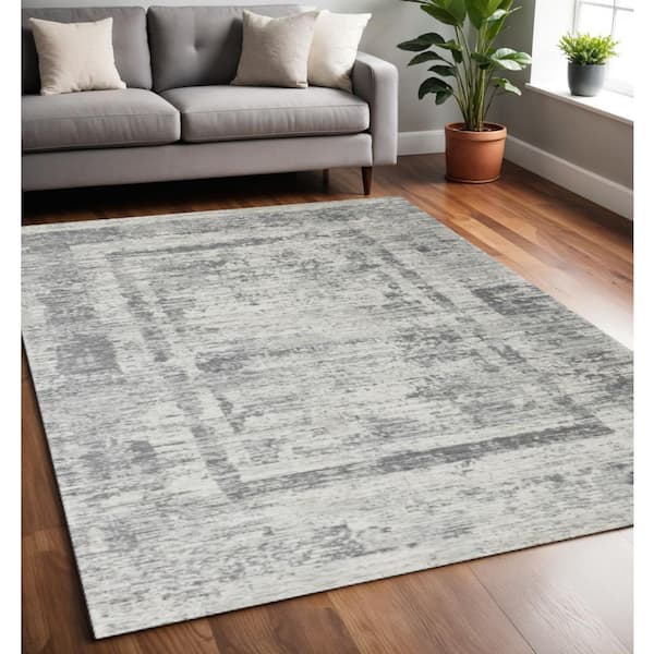 5 ft.  x 8 ft.  Gray And Charcoal Geometric Area Rug