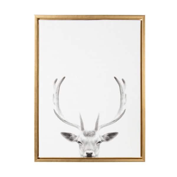 Kate and Laurel 24 in. x 18 in. "Female Deer" by Tai Prints Framed Canvas Wall Art