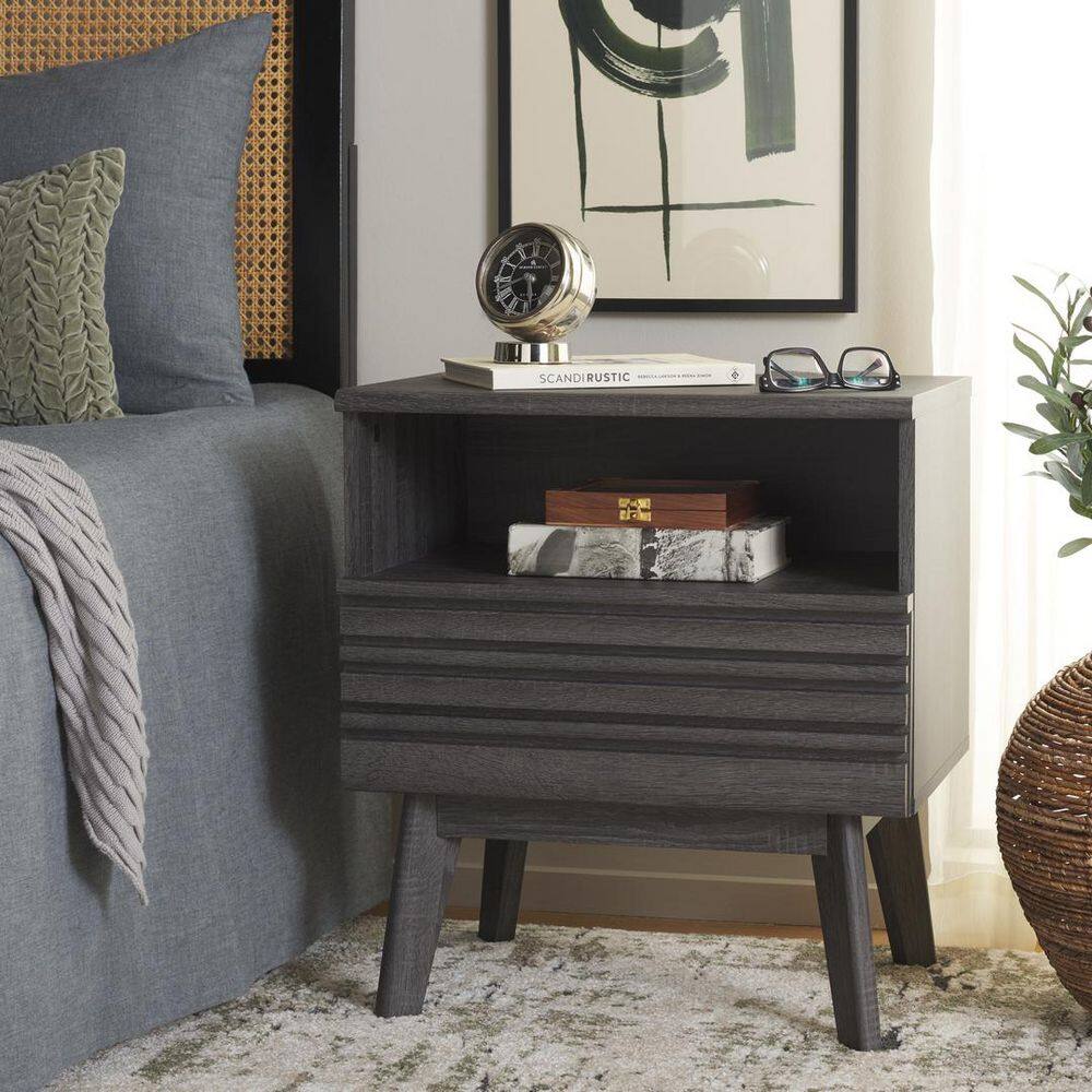 Esma Distressed Black 1 Drawer 1 Shelf Nightstand price history on PriceWatchPro