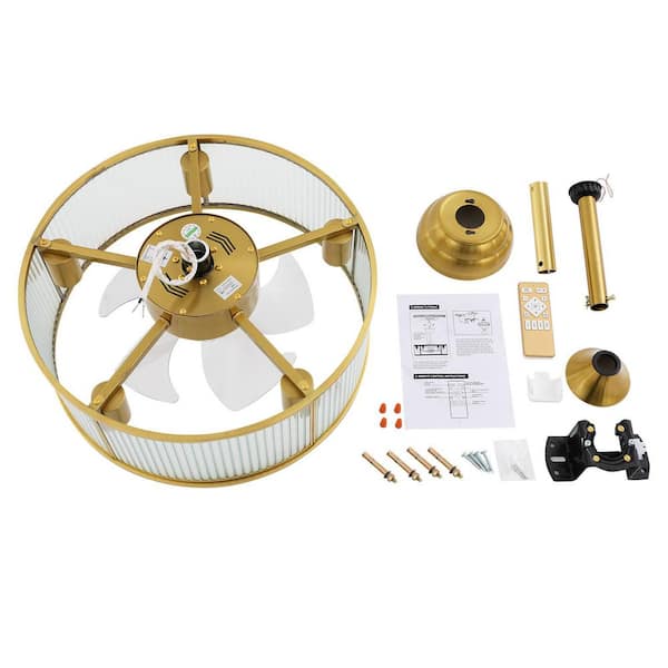 OUKANING 18 in. Indoor Gold Modern Reversible 6-Speed