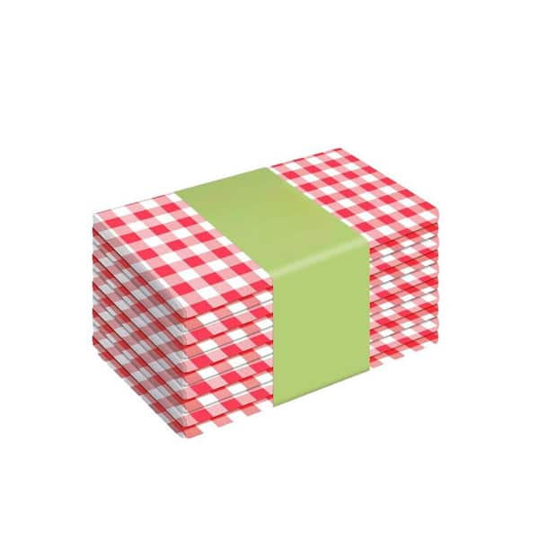 10-Piece 54 x 108 in. Rectangle Sturdy Red Plastic Disposable Table Cloth for Party Flatware Serving Set