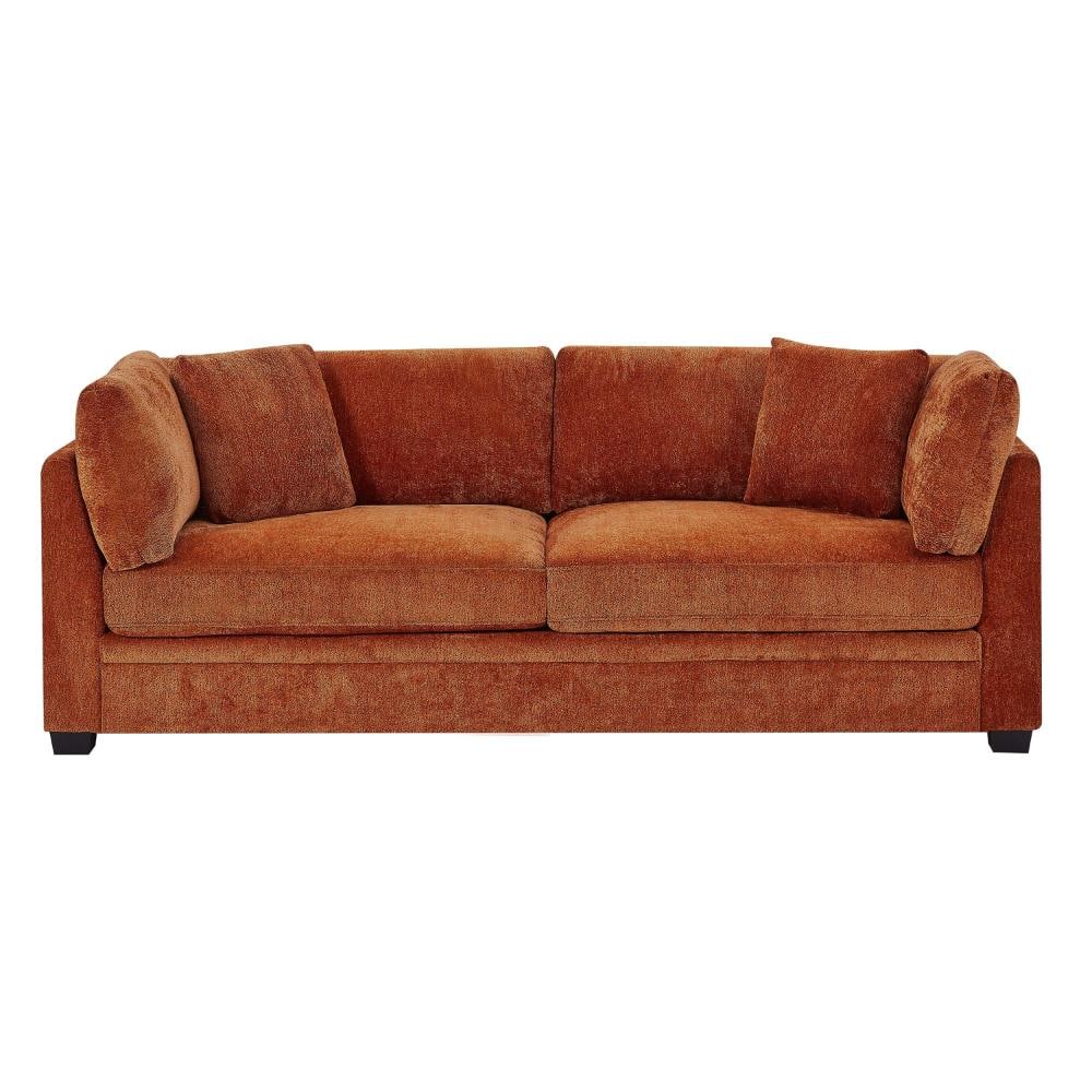 Modern Flared Arms 83.50 in. Flared Arm Chenille 3-Seat Sofa with High-Density Foam Cushions in Caramel price history on PriceWatchPro