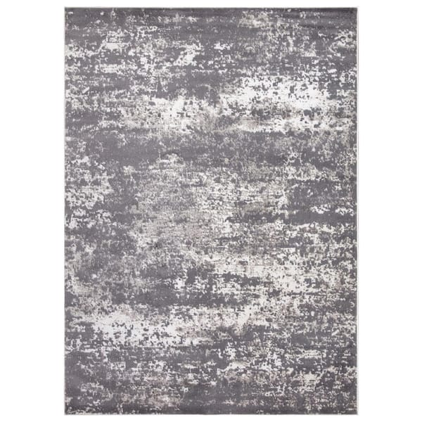 Concord Global Trading Jefferson Collection Abstract Gray 8 ft. x 10 ft. Area Rug
