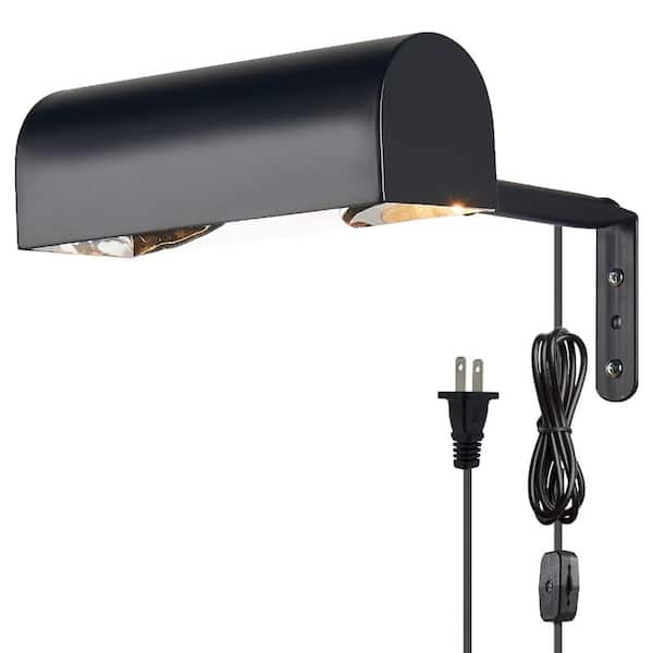 PUYRNF 8.1 in. 1-Light Black Wall Sconce, Plug-In Picture Light for ...