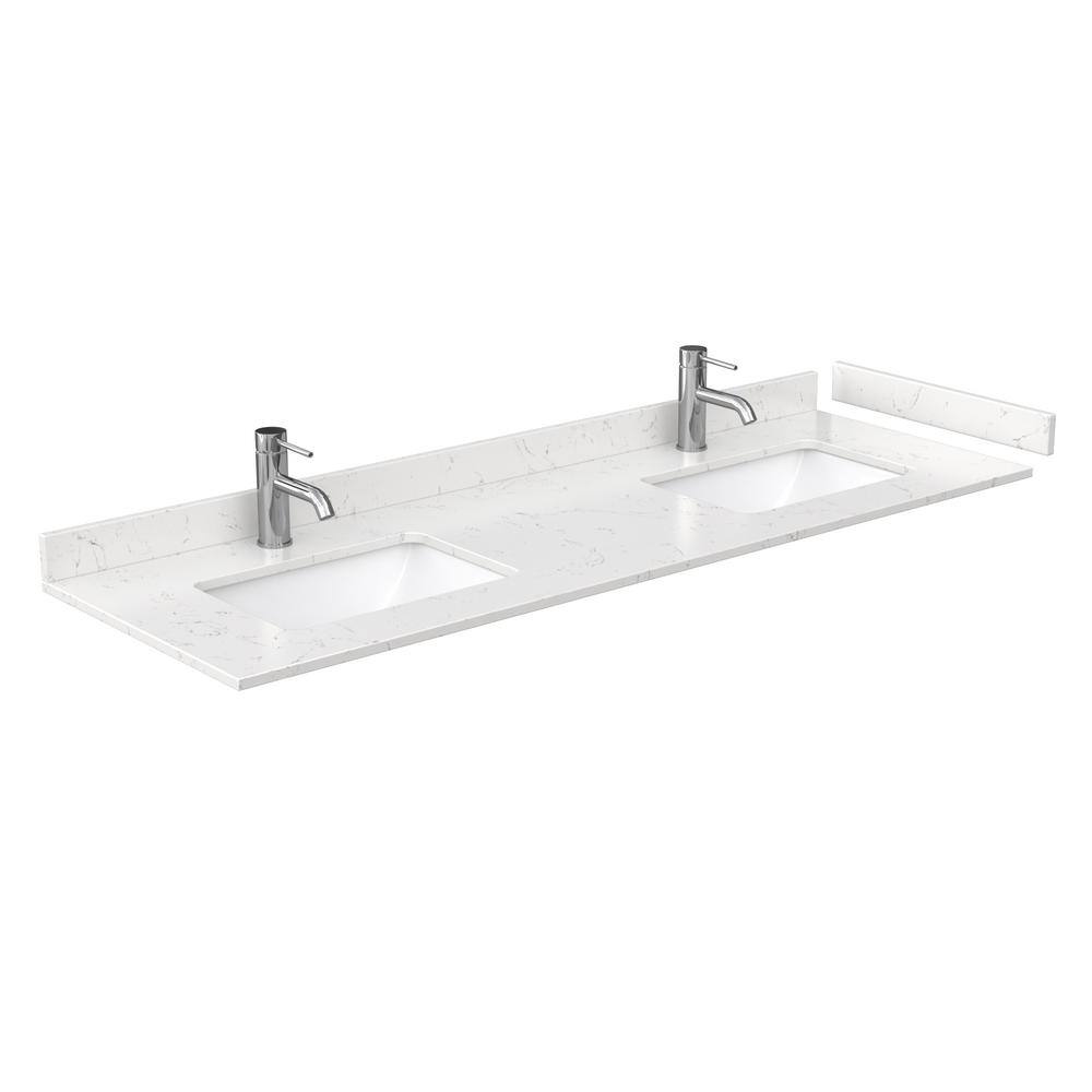 Miranda Dark Blue Freestanding Double Vanity with Marble Top