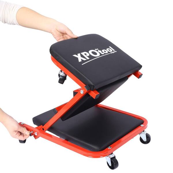 Foldable Z Creeper Seat - 2-in-1 Garage Roller For Under Car Work, 350LB Capacity