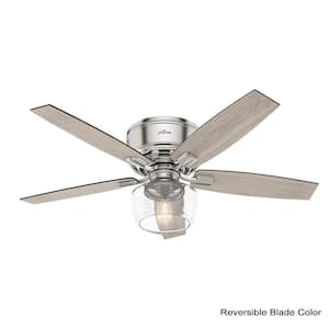 Bennett 52 in. LED Low Profile Brushed Nickel Indoor Ceiling Fan with light and remote