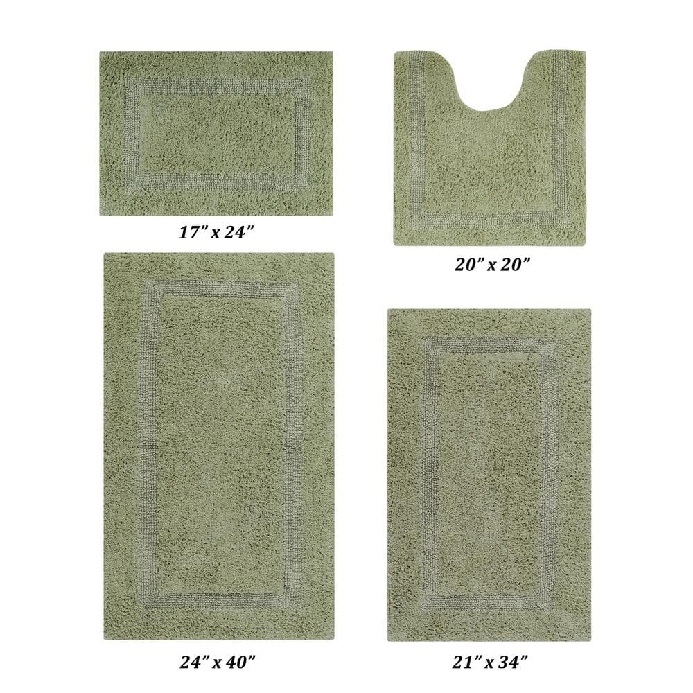 Better Trends Lux Collection Sage 20 in. x 60 in. 100% Cotton Reversible  Race Track Pattern Bath Rug SS-BALU2060SA - The Home Depot