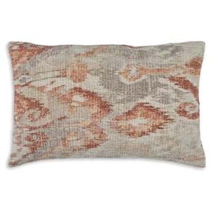 Aprover Red/Gray Abstract Polyester 22 in. L x 14 in. W Pillow