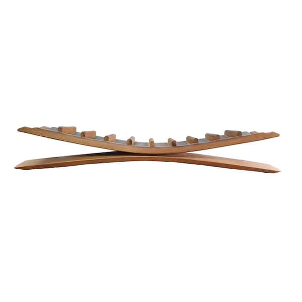 10-Bottle Brown Oak Arched Tabletop Wine Rack