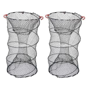 2-Pieces Crab Trap Bait Nets Shrimp Prawn Crayfish Lobster Bait Fishing Pot Cage Basket