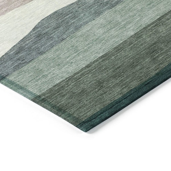 Chantille Machine Washable Indoor/Outdoor Abstract ACN2023 Green 10 ft. x 14 ft. Area Rug