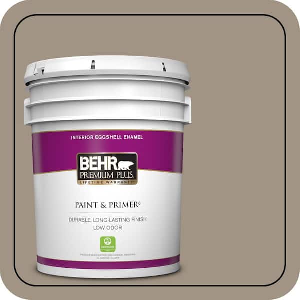 BEHR PREMIUM PLUS 5 gal. #PPU7-23 Rolling Pebble Eggshell Enamel Low Odor Interior Paint & Primer
