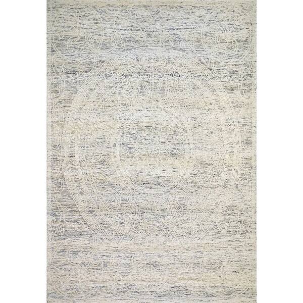 Darcy Ivory/Blue/Gold 2 ft. x 4 ft. Medallion Area Rug
