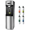 ISPRING Bottleless Water Cooler Dispenser, Self Cleaning, Stainless Steel, Free-Standing, Hot/Cold/Room Temp Filtered Water DS4-S