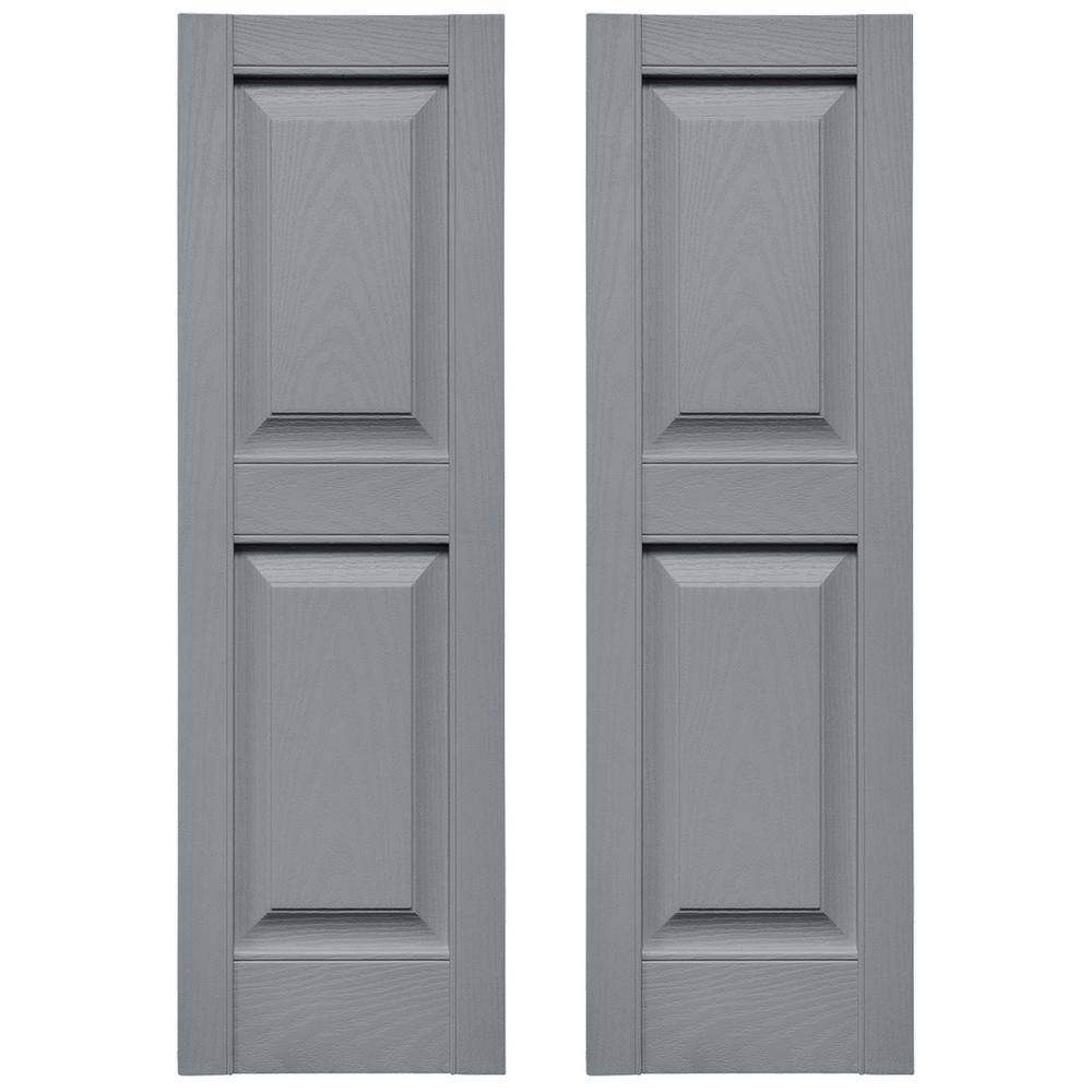 TailorMade 12 in. W x 58 in. H Raised Panel Vinyl Shutters Pair in Platinum price history on PriceWatchPro