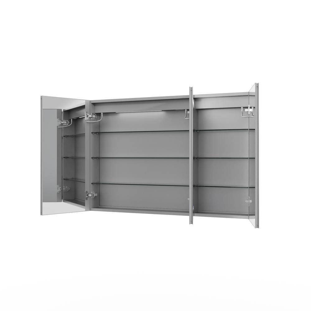 48'' x 32'' Silver Aluminum LED Medicine Cabinet with Mirror