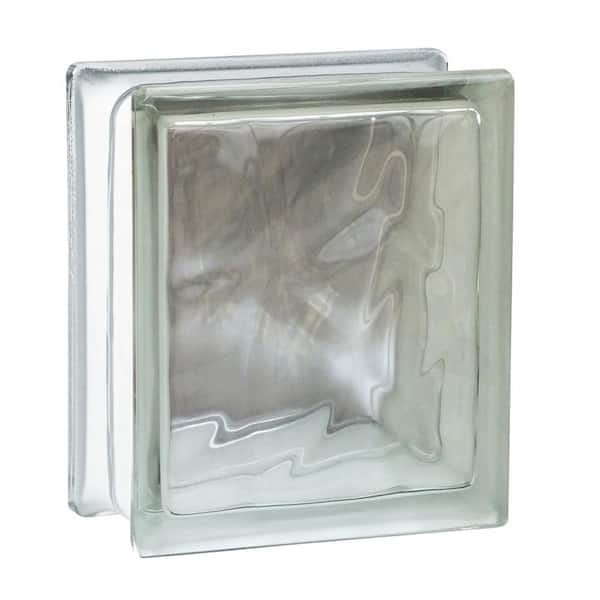 Seves Nubio 4 in. Thick Series 6 in. x 8 in. x 4 in. (Actual 5.75 x 7.75 x 3.88 in.) Wave Pattern Glass Block