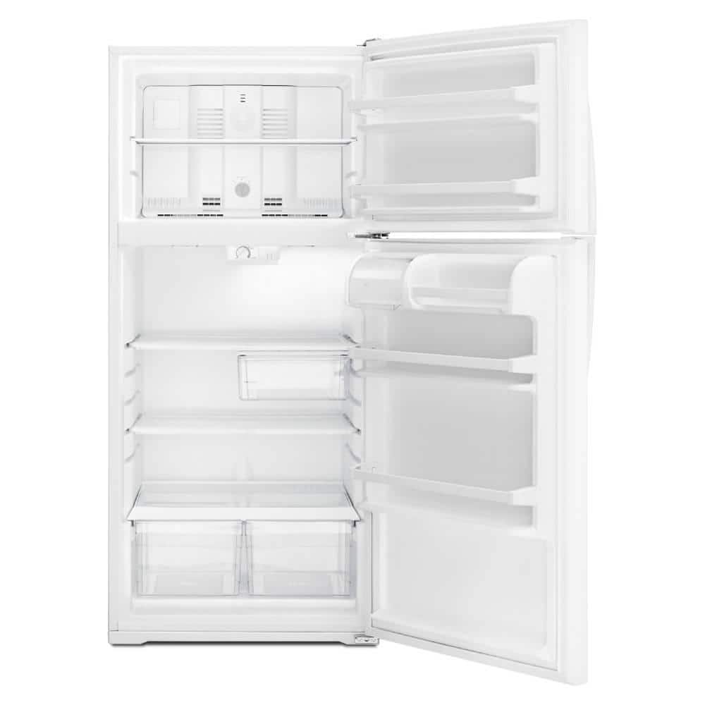 White Freestanding Top Freezer Refrigerator with Ice Maker