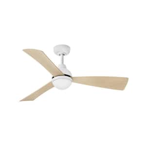 UNA 44.0 in. Integrated LED Indoor/Outdoor Matte White Ceiling Fan with Remote Control