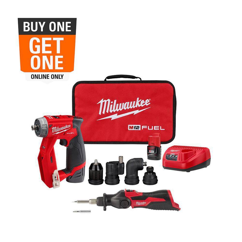 M12 FUEL 12V Lithium-Ion Brushless Cordless 4-in-1 Installation 3/8 in. Drill Driver Kit with M12 Soldering Iron price history on PriceWatchPro