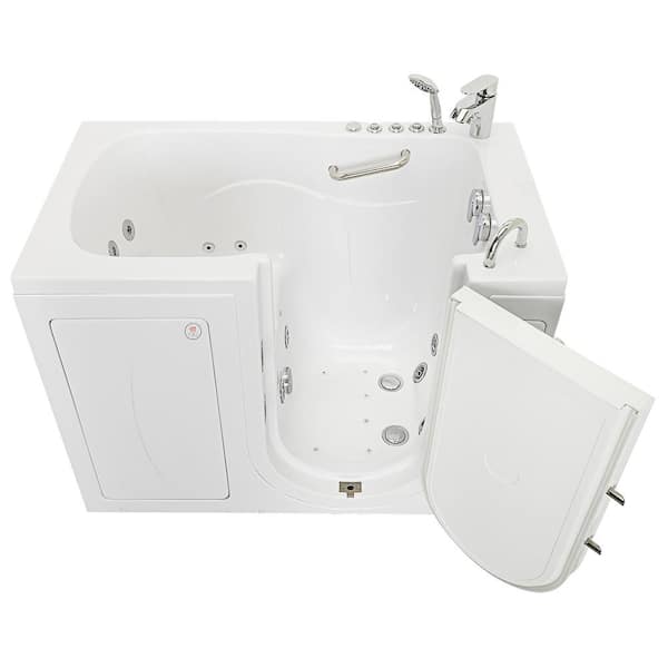 Capri 52 in. x 30 in. Walk-In Whirlpool & Air Bath in White with RHS Outward Swing Door, Heated Seat and Fast Fill/Drain