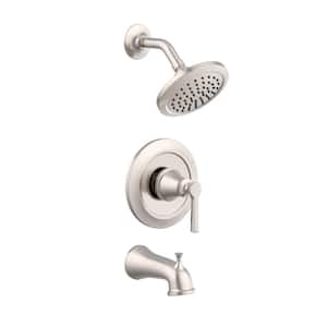 Northerly Single Handle 1-Spray Tub and Shower Trim Kit 1.75 GPM with Treysta Cartridge in Brushed Nickel