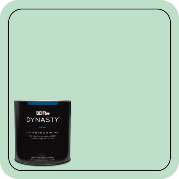 BEHR DYNASTY 1 qt. #470C-3 Spirited Green Satin Enamel Interior Stain-Blocking Paint & Primer