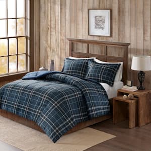 Flint 3-Piece Navy King CozySpun Down Alternative Comforter Mini Set