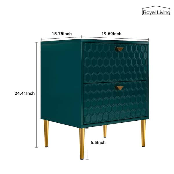 Emerald Green 2 Drawer Chest - Bradburn Home