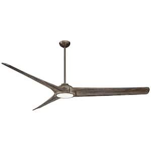 Timber 84 in. Integrated LED Indoor Heirloom Bronze with Aged Boardwalk Ceiling Fan with Light with Remote Control