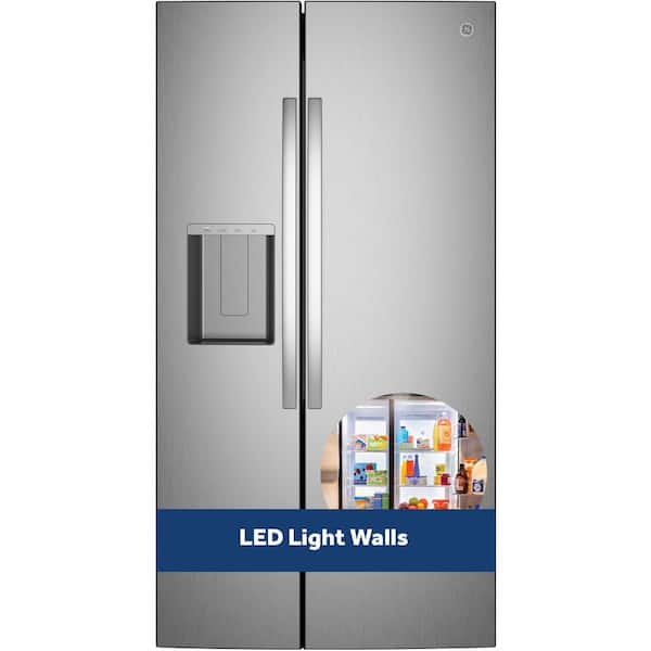 27.7 cu. ft. Side-By-Side Refrigerator in Stainless Steel w/ LED Light Walls and Extra Tall Dispenser