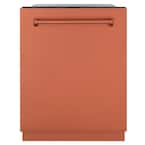 ZLINE 24 in. Monument Series in Copper 3rd Rack Top Touch Control Tall Tub Dishwasher with Stainless Steel Tub