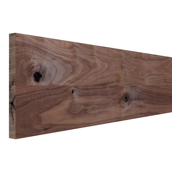 0.75 in. D x 7.25 in. W x 48 in. L Unfinished Rustic Walnut Wood Board
