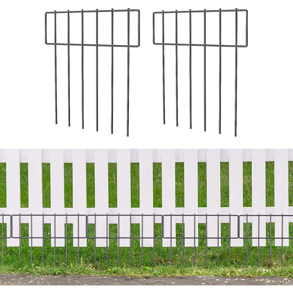 Oumilen 17 in. H x 20 ft. L Metal Barrier Fence, Decorative Garden