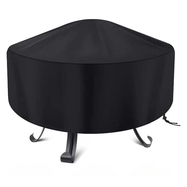 Unbranded Fire Pit Cover Round for 22 in. to 34 in., Waterproof Outdoor Full Coverage Patio, Dustproof Anti UV and Tear Resistant