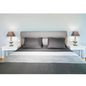 4 Piece All Season Bedding Full size Comforter Set-Ultra Soft Polyester Elegant Bedding Comforters-Queen-Gray