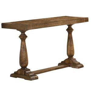 CROSLEY FURNITURE Joanna 50 in. Rustic Brown Rectangle Wood Console ...