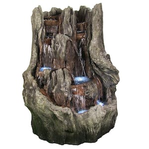 53 in. Cascading Mountain Water Falls Fountain with LED Lights