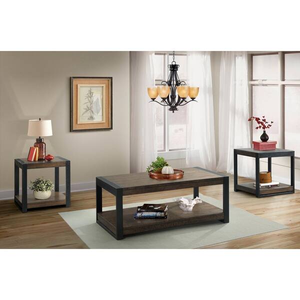 Enrico 24 in. Walnut Square Wood End Table