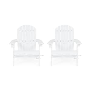 Lissette White Foldable Wood Adirondack Chair (2-Pack)